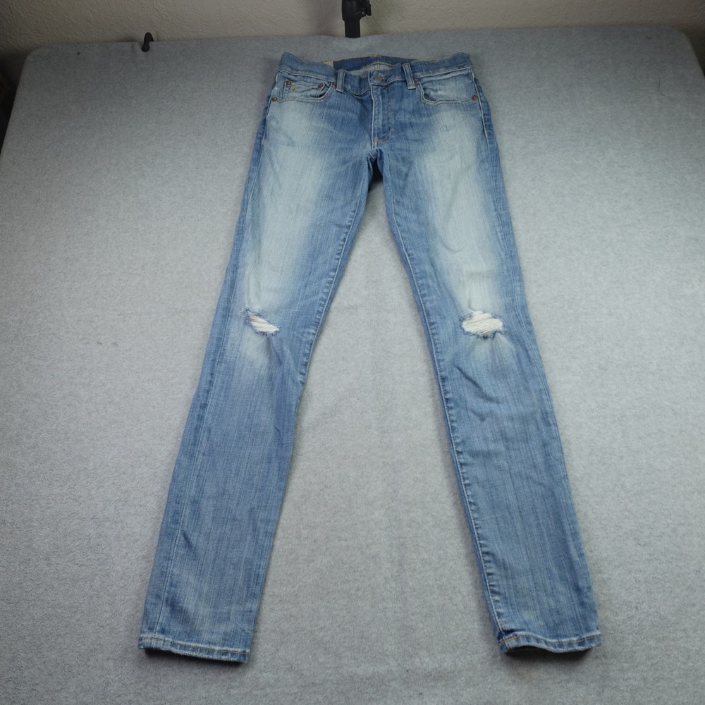 Polo Ralph Lauren Jeans Womens 28 Blue Tompkins Skinny Distressed Denim